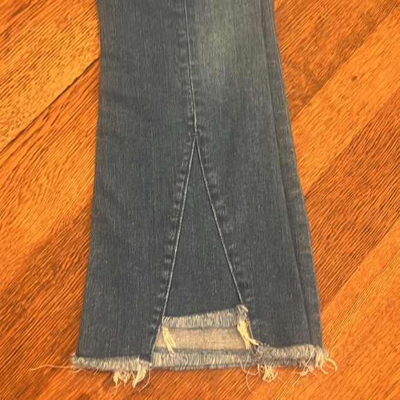 NWT size 0P 25 Loft Slim Pockets High Wist Flare Crop Fringe - Picture 4 of 6